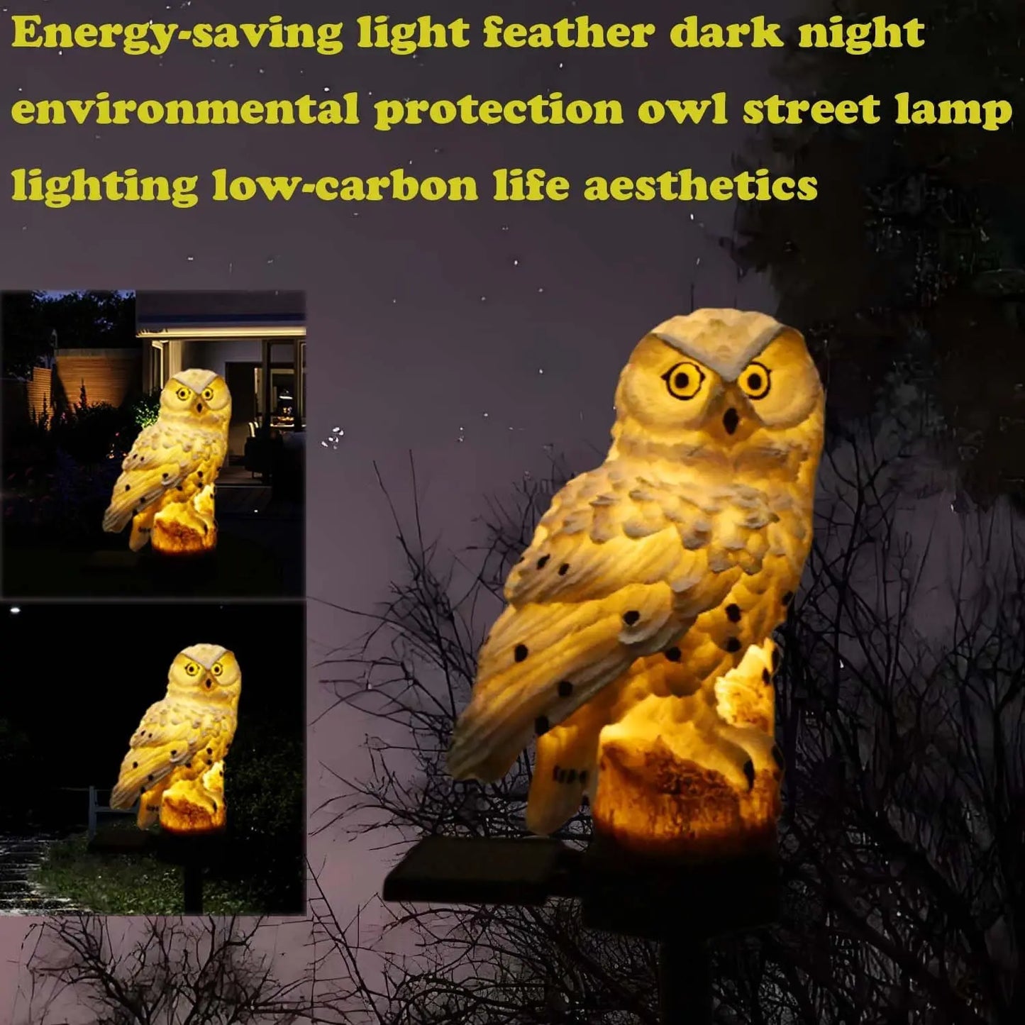 Solar Owl Garden Lights Set Of 2 Scare Bird Deterrents