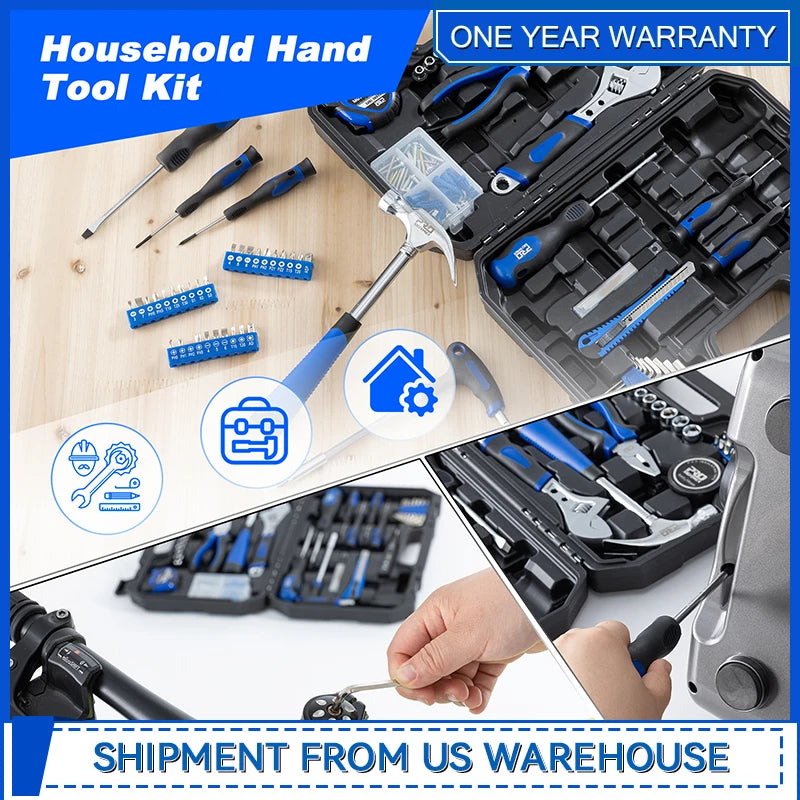 Prostormer 179 Piece Home Tool Kit Set With Portable Tool Box Essential Tools For Apartment Garage Office College Dorm