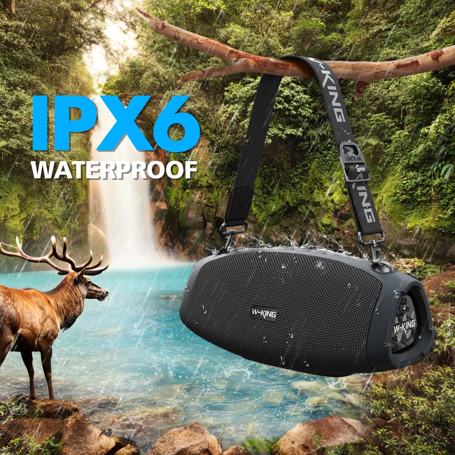 W-KING 70W Portable Loud Bluetooth Speakers with Microphone