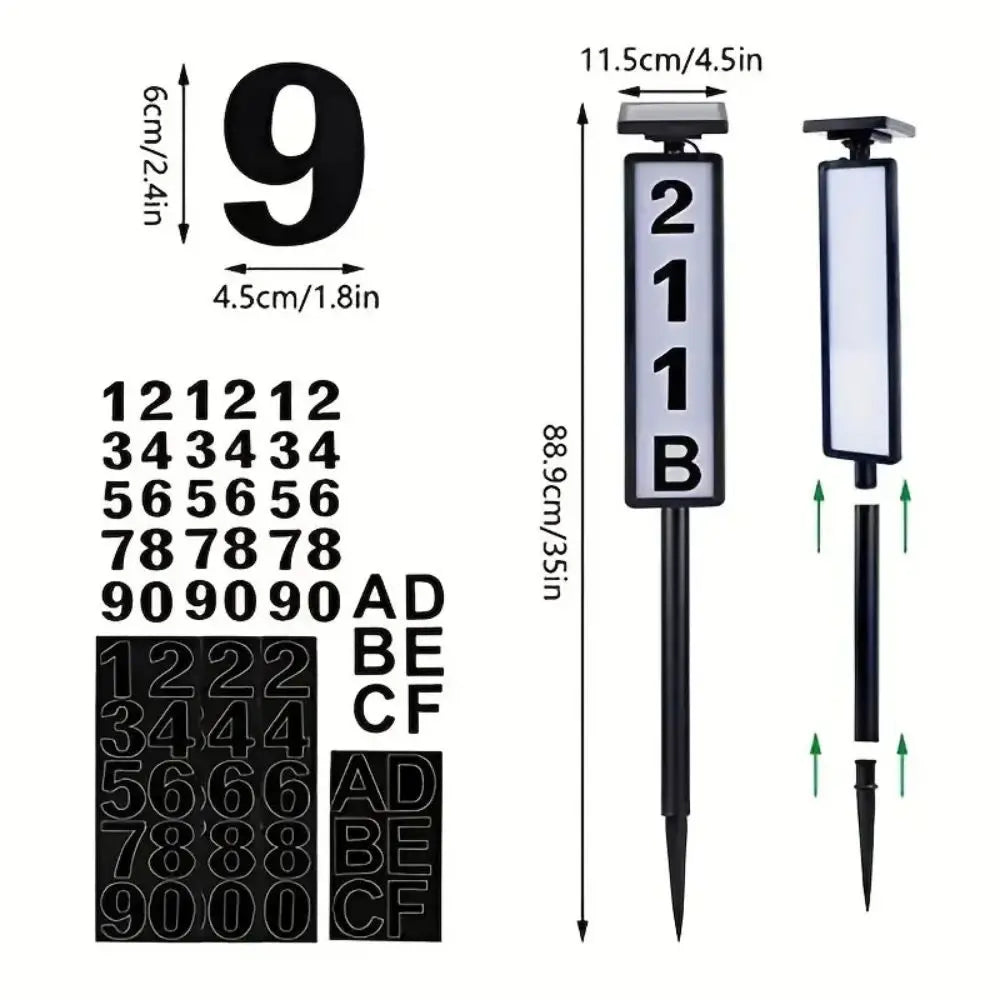 1pc Lighting House Number Light, Solar Address Sign Light With Stake ,LED Lighting .