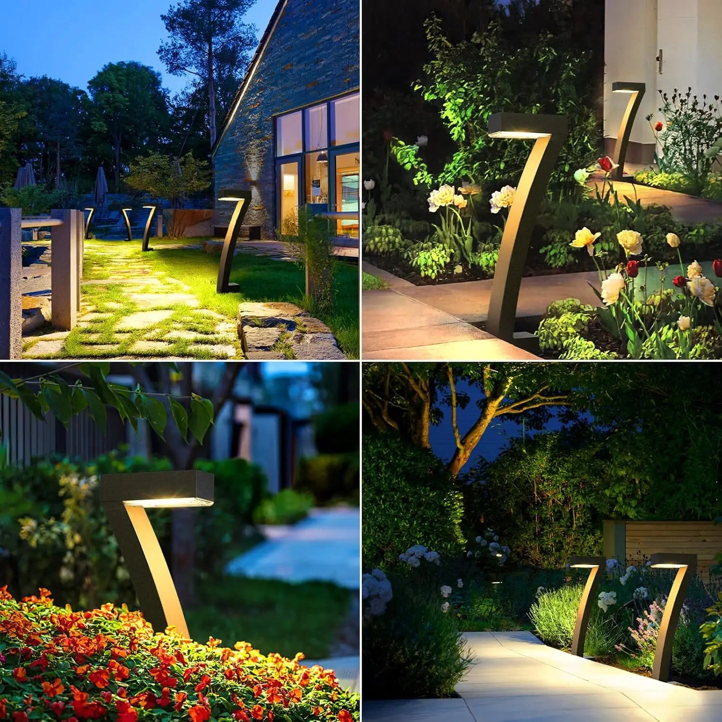 KPSTEK Solar Outdoor Lights Pathway Pack Bright 12 Hour Auto On Off For Yard Walkway Garden