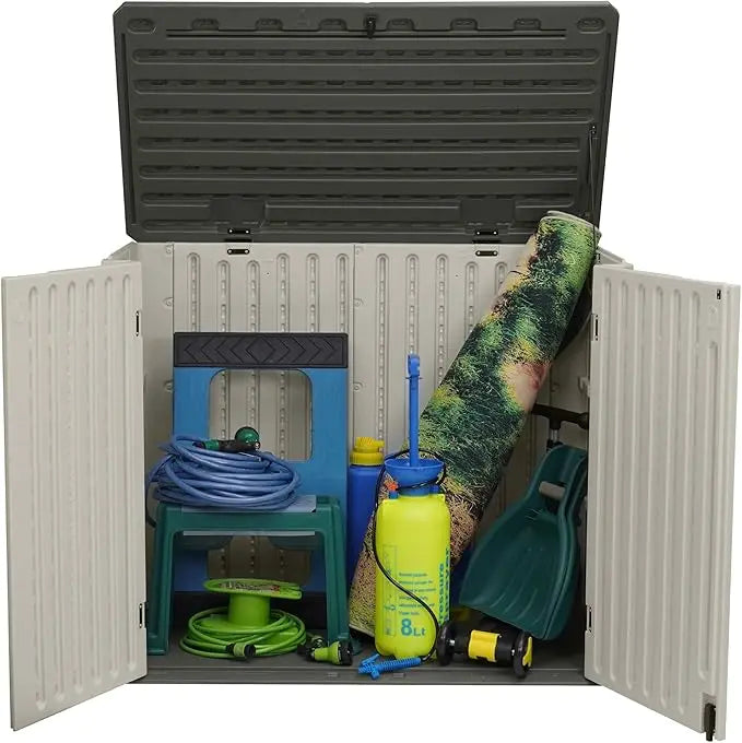 Vertical Resin Storage Shed Outdoor Waterproof Garden Tools