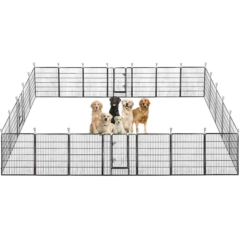 40 Inch 24 Panel Metal Dog Playpen With Door For RV