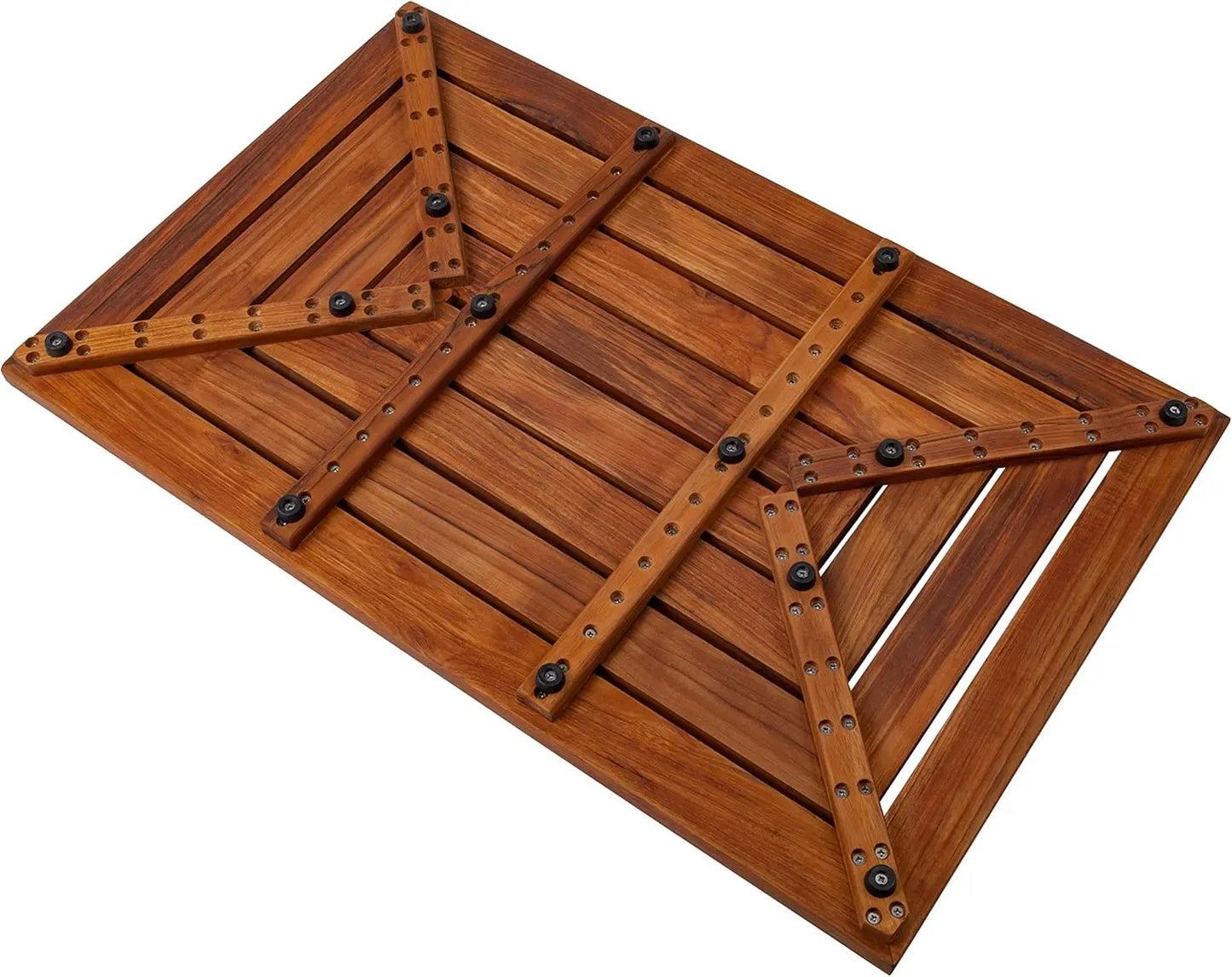 Premium Teak Shower and Bath Mat Non-Slip Wooden Platform for Indoor Outdoor Use