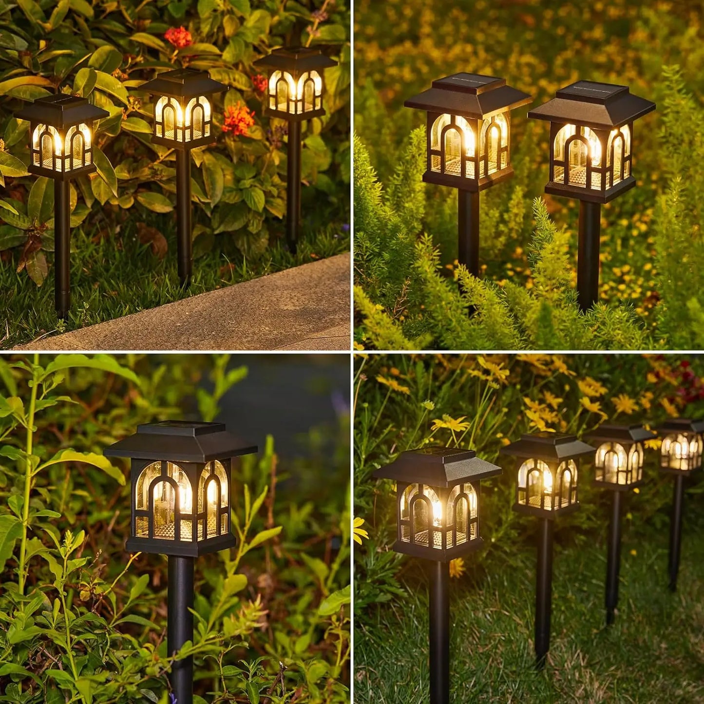 Outdoor Solar Pathway Lights Auto On Off Energy Efficient LED Yard Garden Walkway Illumination