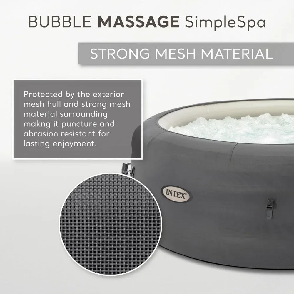 SimpleSpa Inflatable Hot Tub for 4 with Jet Massage and Built-In Pump