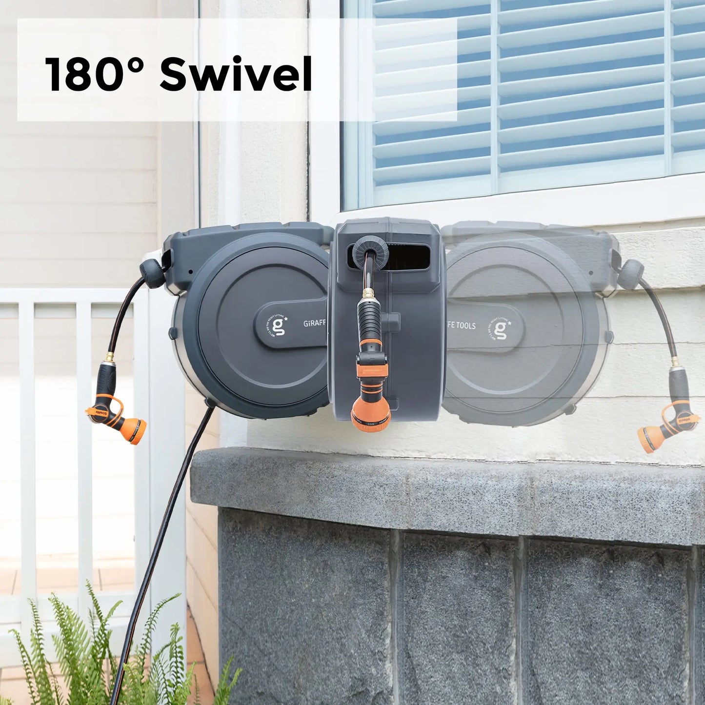 AW40 Retractable Hose Reel 5/8" x 90 ft Wall Mounted Garden Hose Reel Heavy Duty, Automatic Rewind