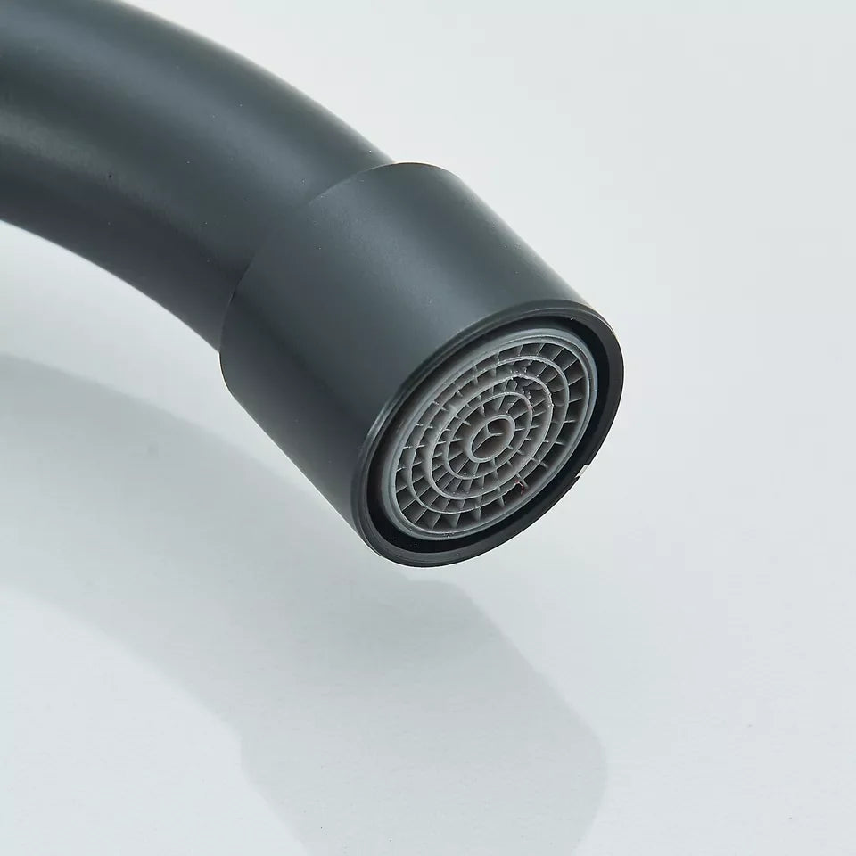 Black 3 Hole 4 Inch Center Set Bathroom Faucet Two Handle