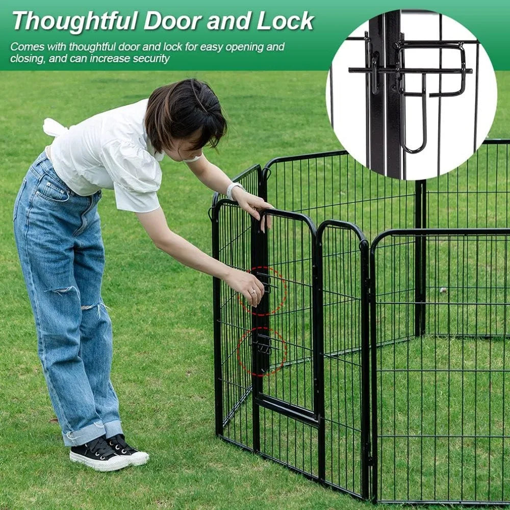 40 Inch 24 Panel Metal Dog Playpen With Door For RV