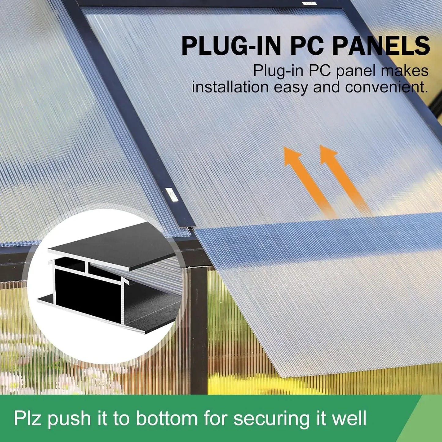 Heavy Duty Polycarbonate Greenhouse Kit 8x6x6 FT for Backyard Garden