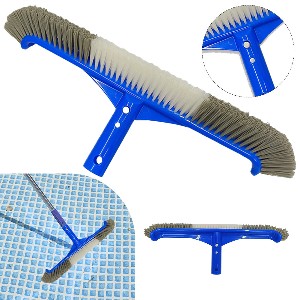 17 Inch Heavy Duty Pool Brush Head with Curved Ends for Effective Cleaning