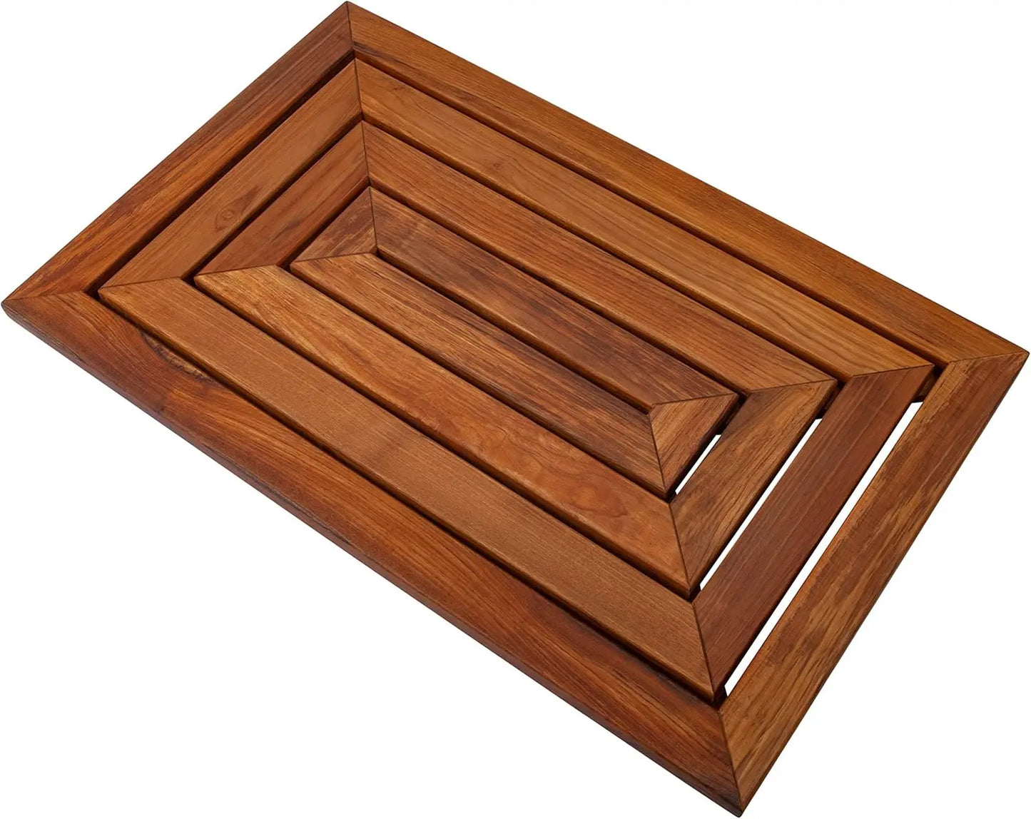 Premium Teak Shower and Bath Mat Non-Slip Wooden Platform for Indoor Outdoor Use