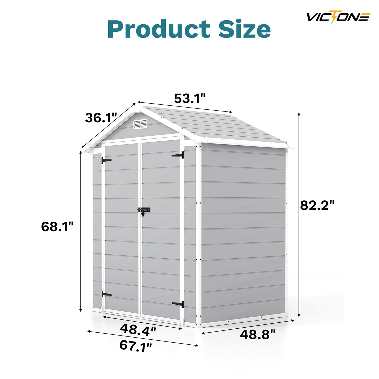 Victone 6 By 4 Foot Plastic Outdoor Storage Shed With Floor