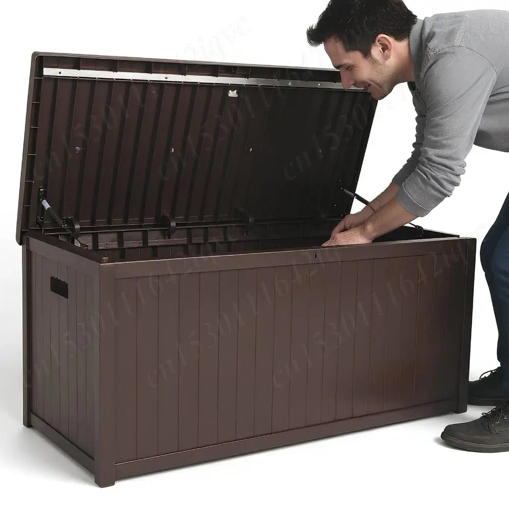 Shunmaii Lockable Deck Box Outdoor Storage Bin Waterproof