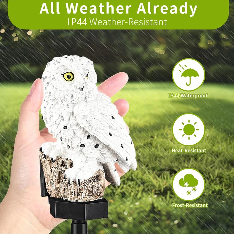 Solar Owl Garden Lights Set Of 2 Scare Bird Deterrents