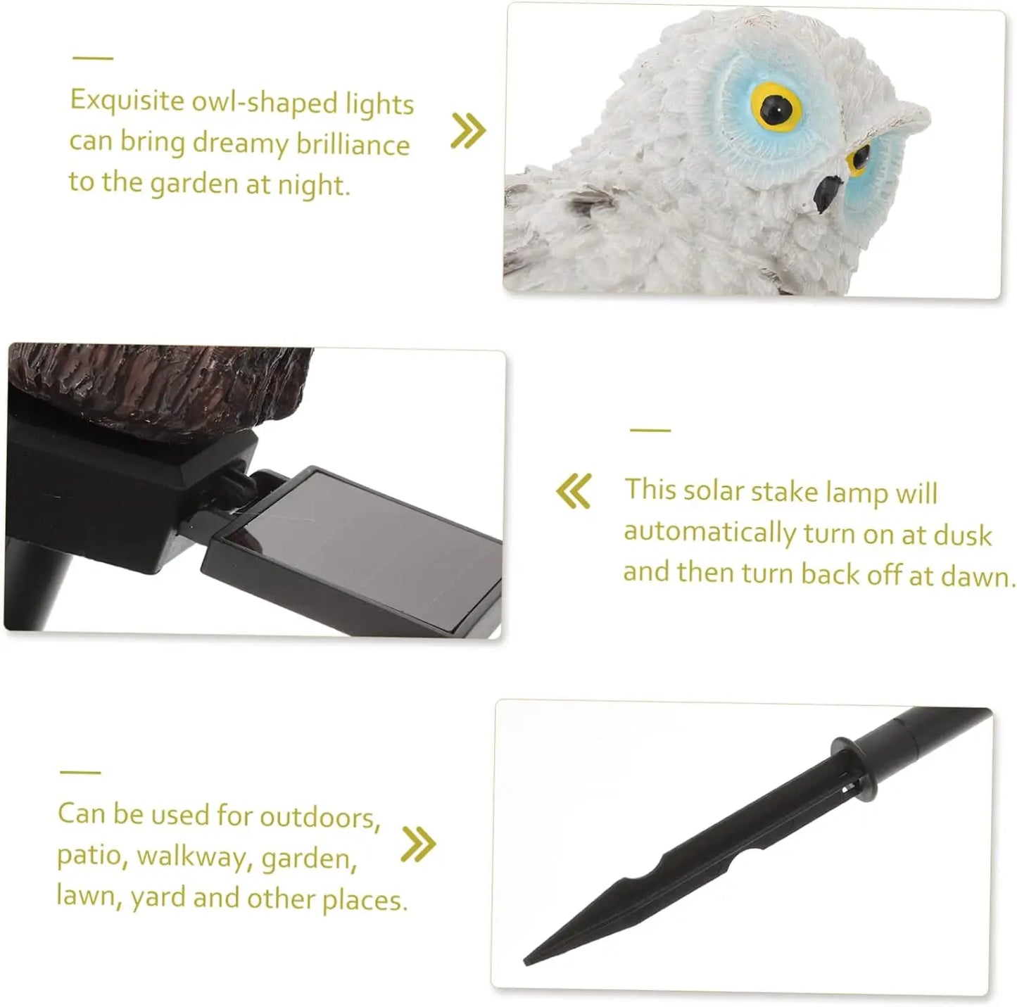 Solar Owl Garden Lights Set Of 2 Scare Bird Deterrents