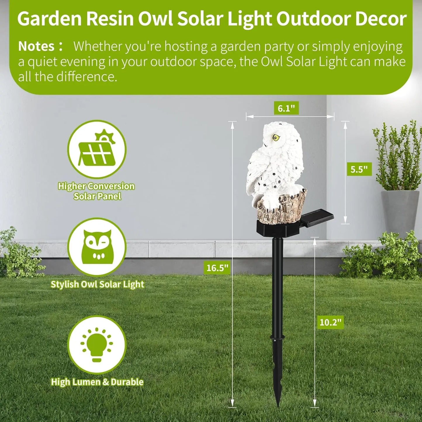 Solar Owl Garden Lights Set Of 2 Scare Bird Deterrents