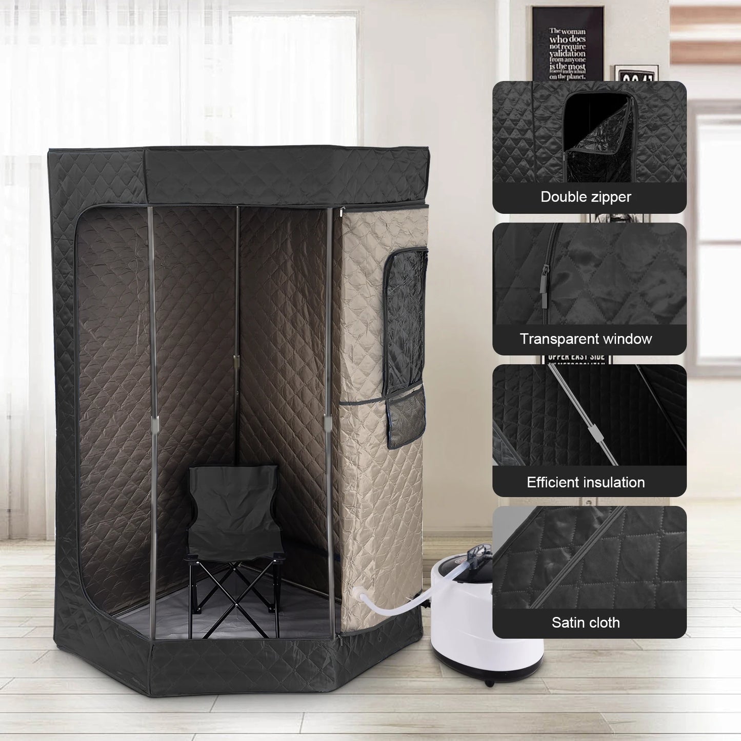 Full Size Portable Sauna, Home Steam Sauna with Steamer