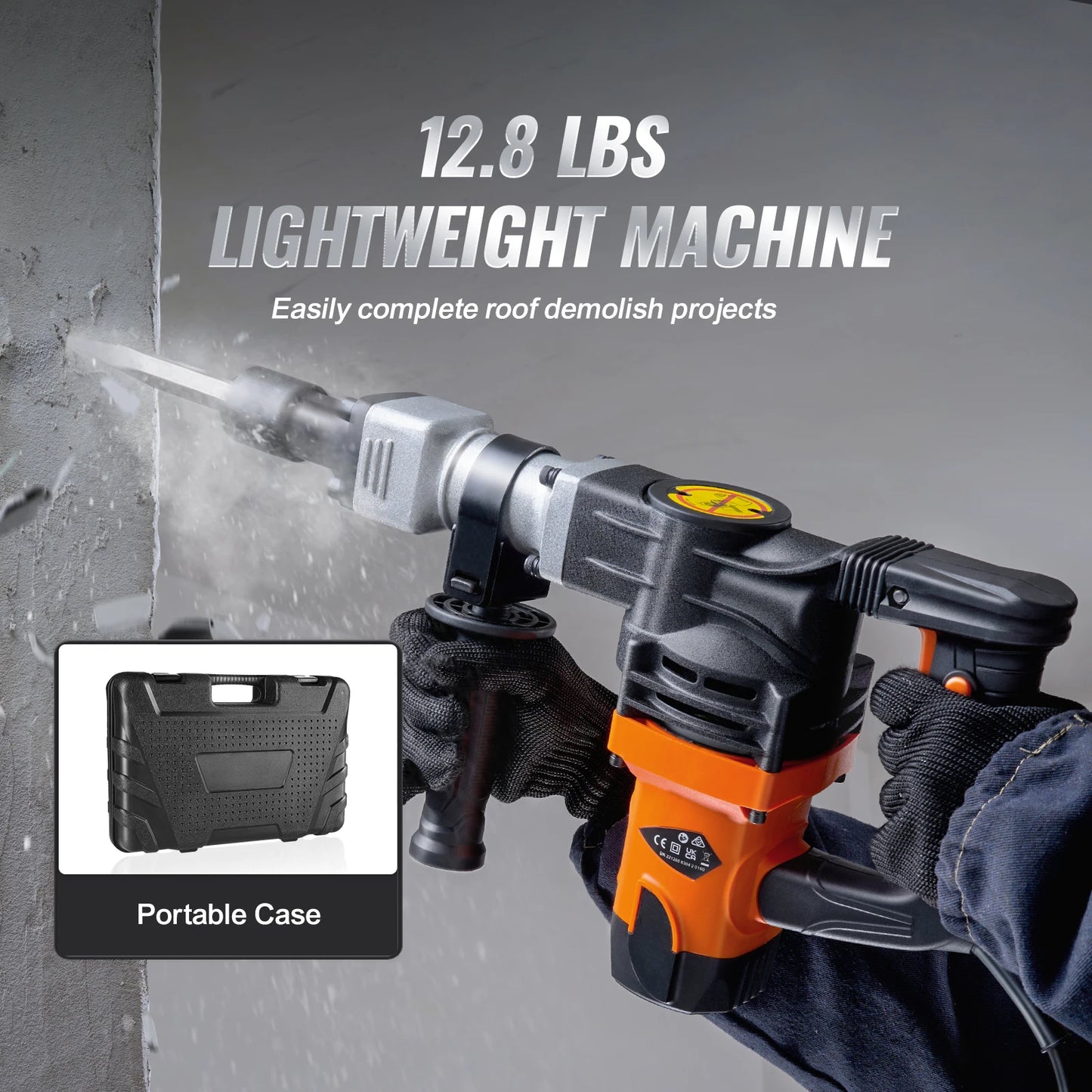 SucceBuy 1400W Demolition Jack Hammer Heavy Duty 2900 BPM