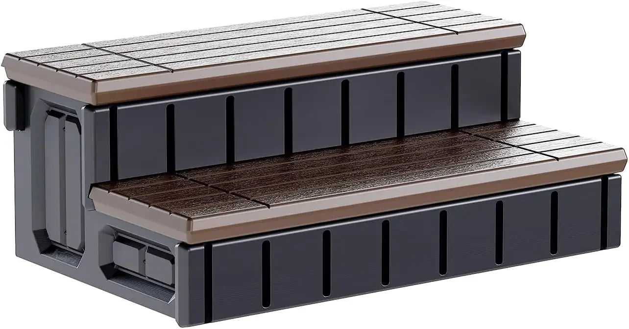 Spa Hot Tub Step with Storage Non Slip 2 Step Stool for Pool and Bathtub
