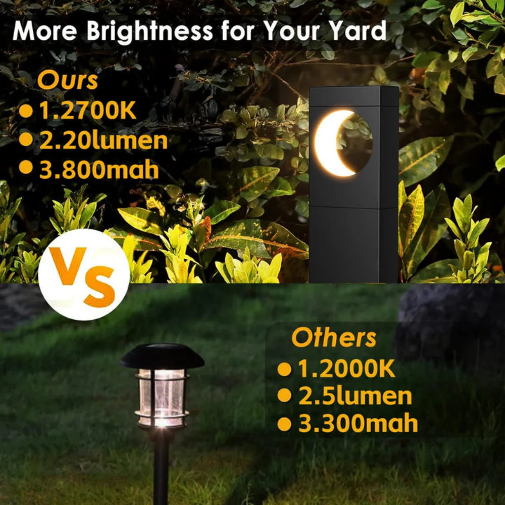 4 Pack Super Bright Solar Lights with 12 Hours Auto On and Off Outdoor Pathway Garden Patio LED Decor for Wedding and Mother's Day