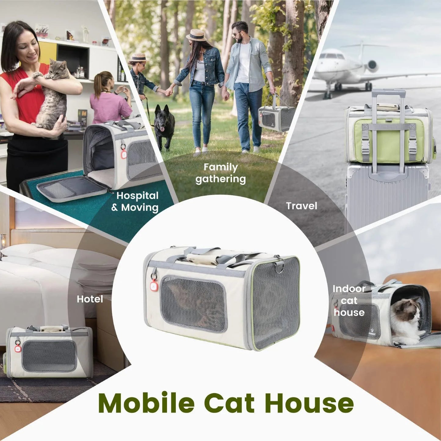 Portable Cat Backpack For Plane And Car Breathable Mesh