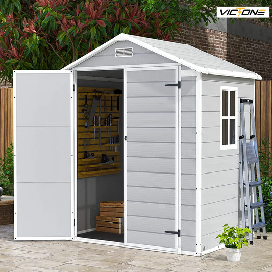 Victone 6 By 4 Foot Plastic Outdoor Storage Shed With Floor