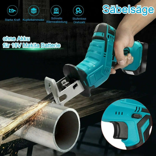 18V Cordless Reciprocating Saw Kit With 4 Blades For Metal