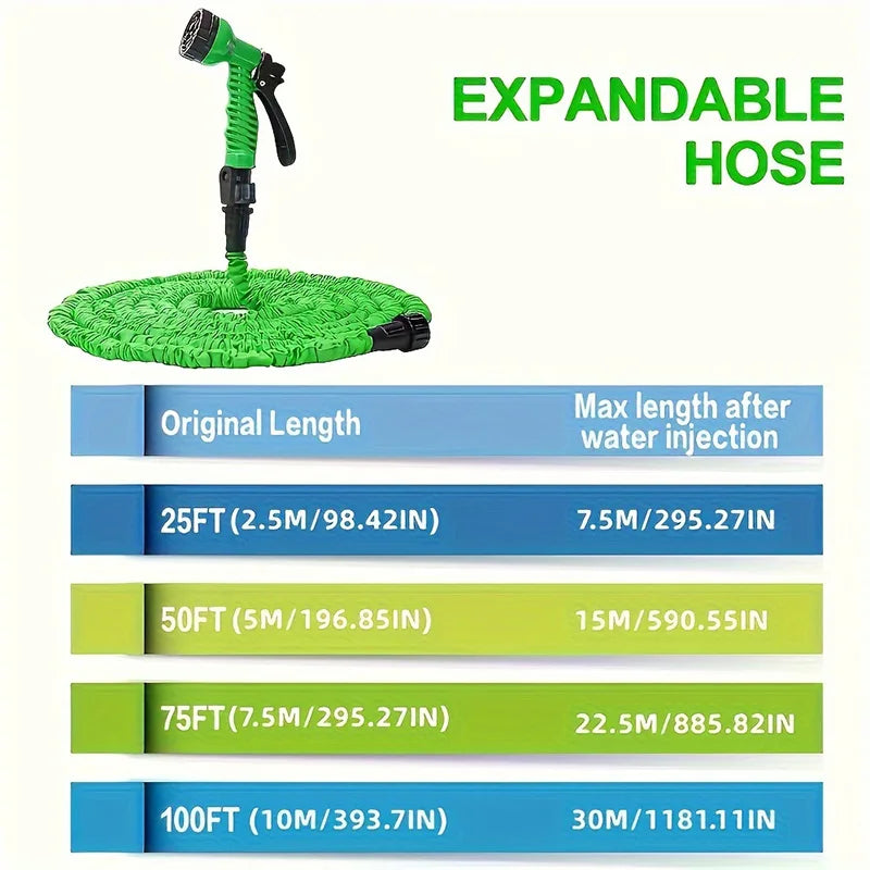 25FT to 100FT Expandable High Pressure Flexible Garden Watering Hose