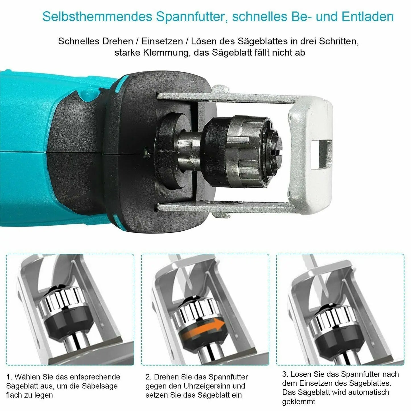 18V Cordless Reciprocating Saw Kit With 4 Blades For Metal