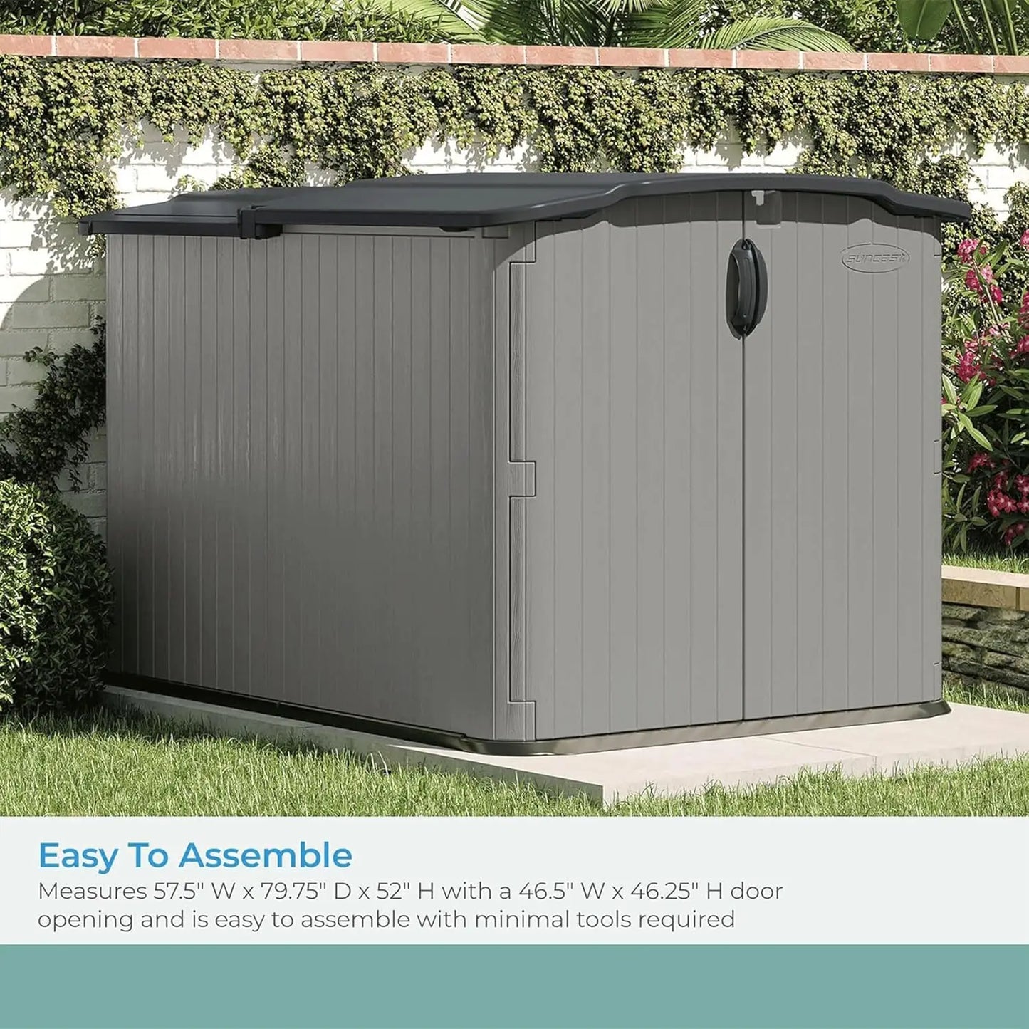 Glidetop Horizontal Storage Shed With Pad Lockable Lid