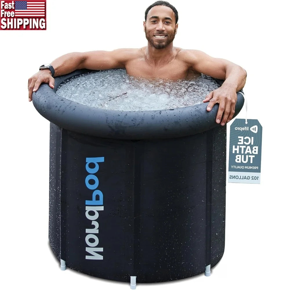 Portable Cold Plunge Tub With Lid And Travel Bag Home