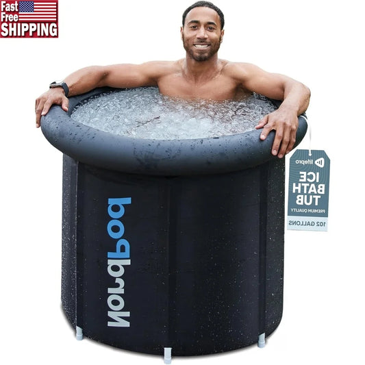 Portable Cold Plunge Tub With Lid And Travel Bag Home
