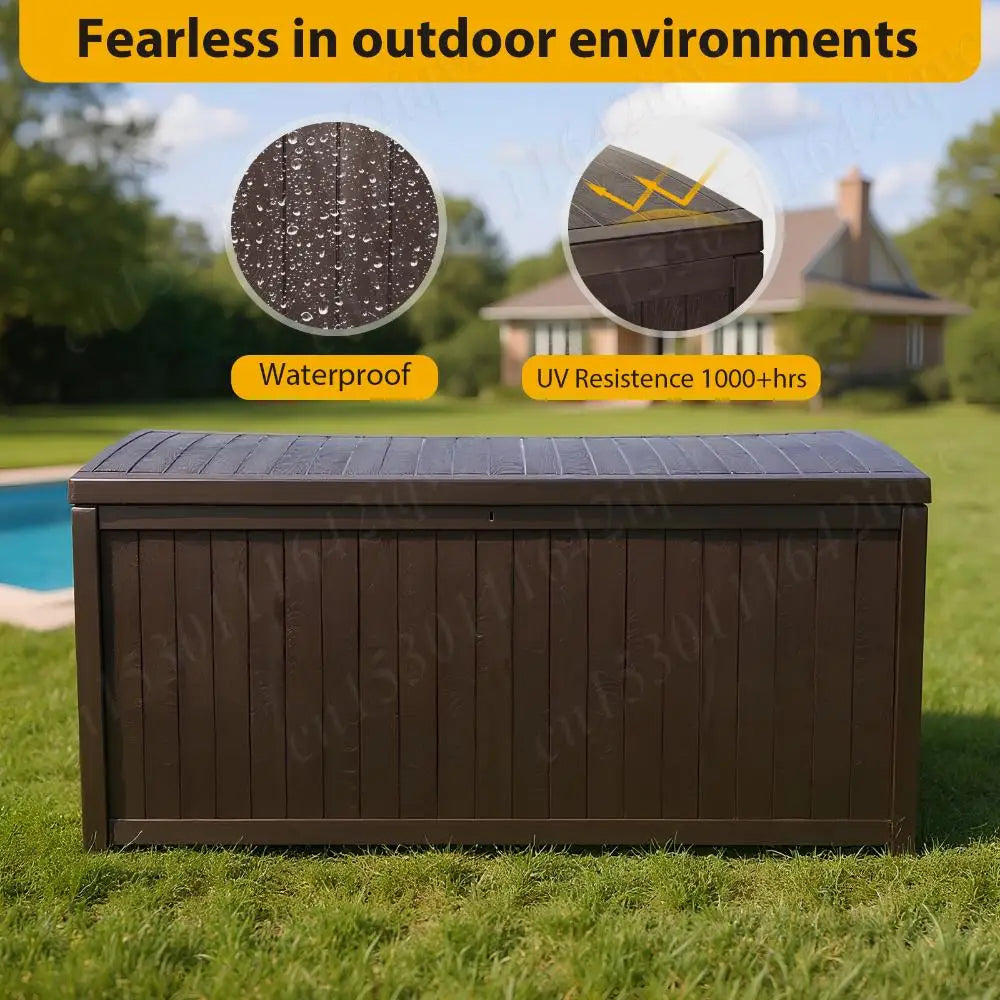 Shunmaii Lockable Deck Box Outdoor Storage Bin Waterproof