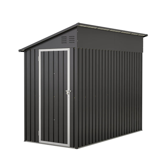 Storage Shed 4 * 8 FT Lean to Shed Metal Sheds & Outdoor Storage Cabinet Lockable