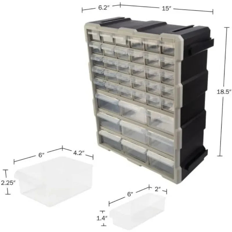 Stalwart 39 Drawer Plastic Small Parts Organizer Desktop