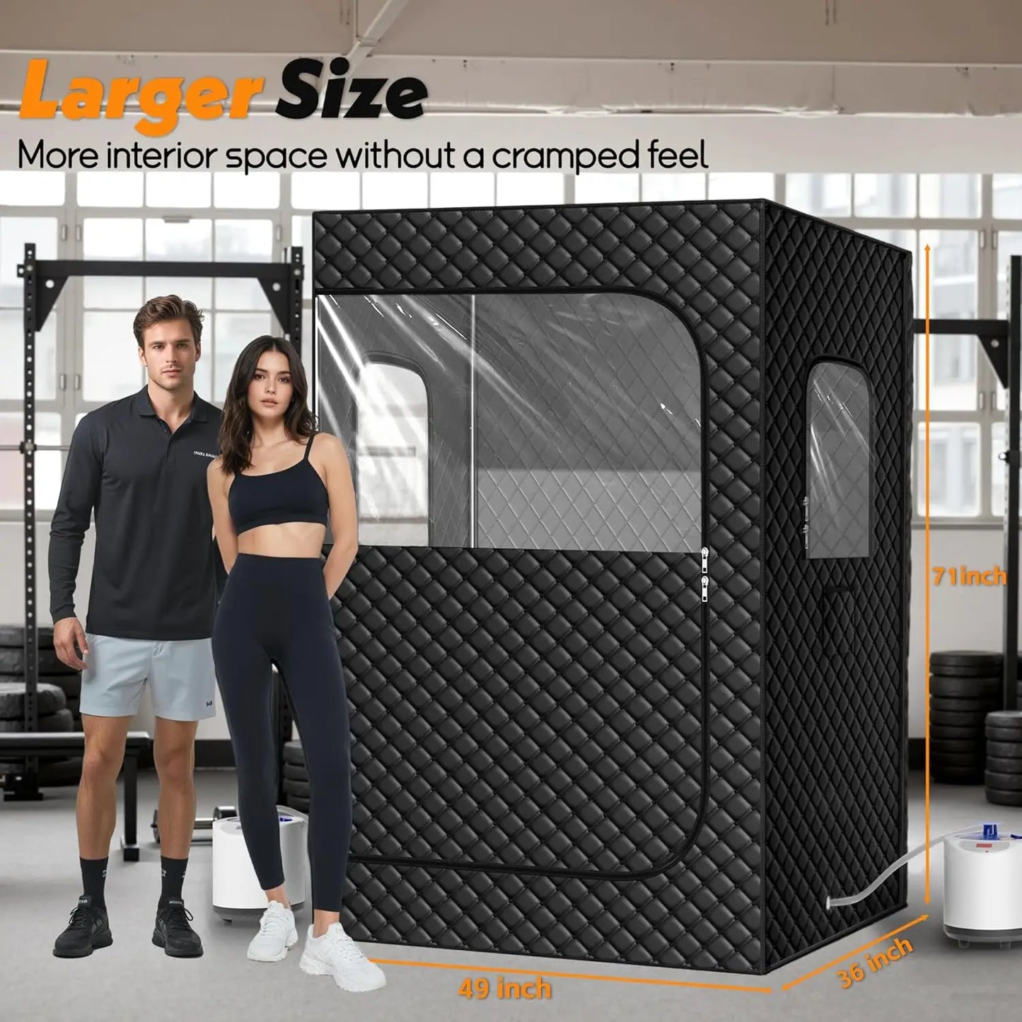 2 Person Portable Steam Sauna Extra Large Home Set Black