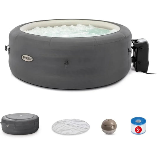 SimpleSpa Inflatable Hot Tub for 4 with Jet Massage and Built-In Pump