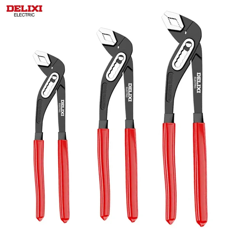 Delixi Electric 3 Piece Multifunctional Water Pump Pliers Universal Large Opening Water Pipe Pliers