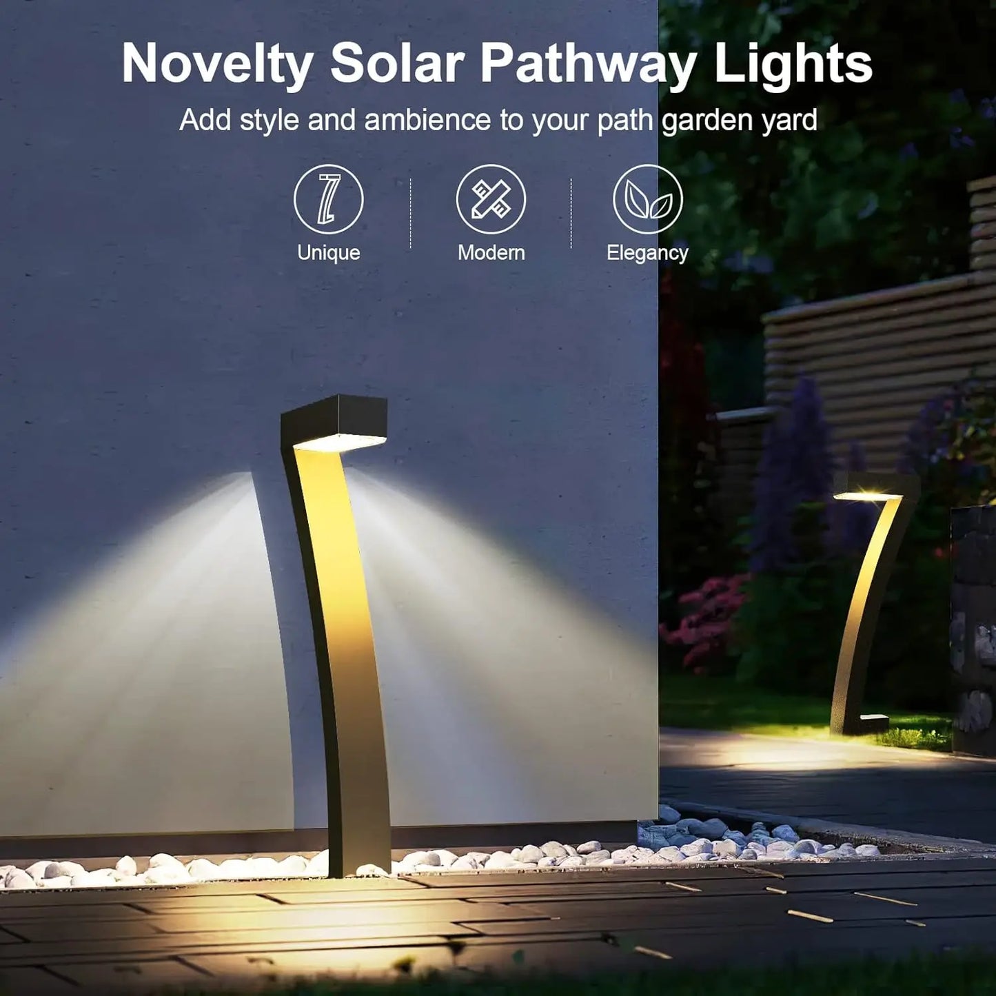 KPSTEK Solar Outdoor Lights Pathway Pack Bright 12 Hour Auto On Off For Yard Walkway Garden