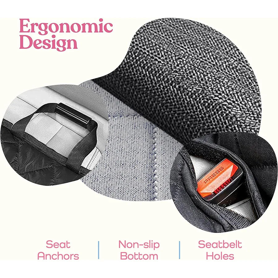 Black Waterproof Pet Car Mat with Gray Edging Machine Washable Stain Resistant Universal Fit