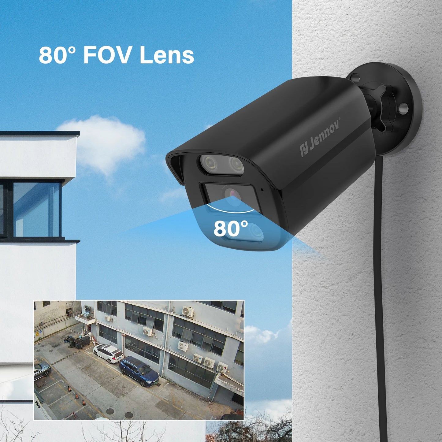 Jennov 4K 8MP POE IP Camera Security Hikvision Compatible Outdoor 2-Way Audio Auto Tracking Home Security NVR System IP66