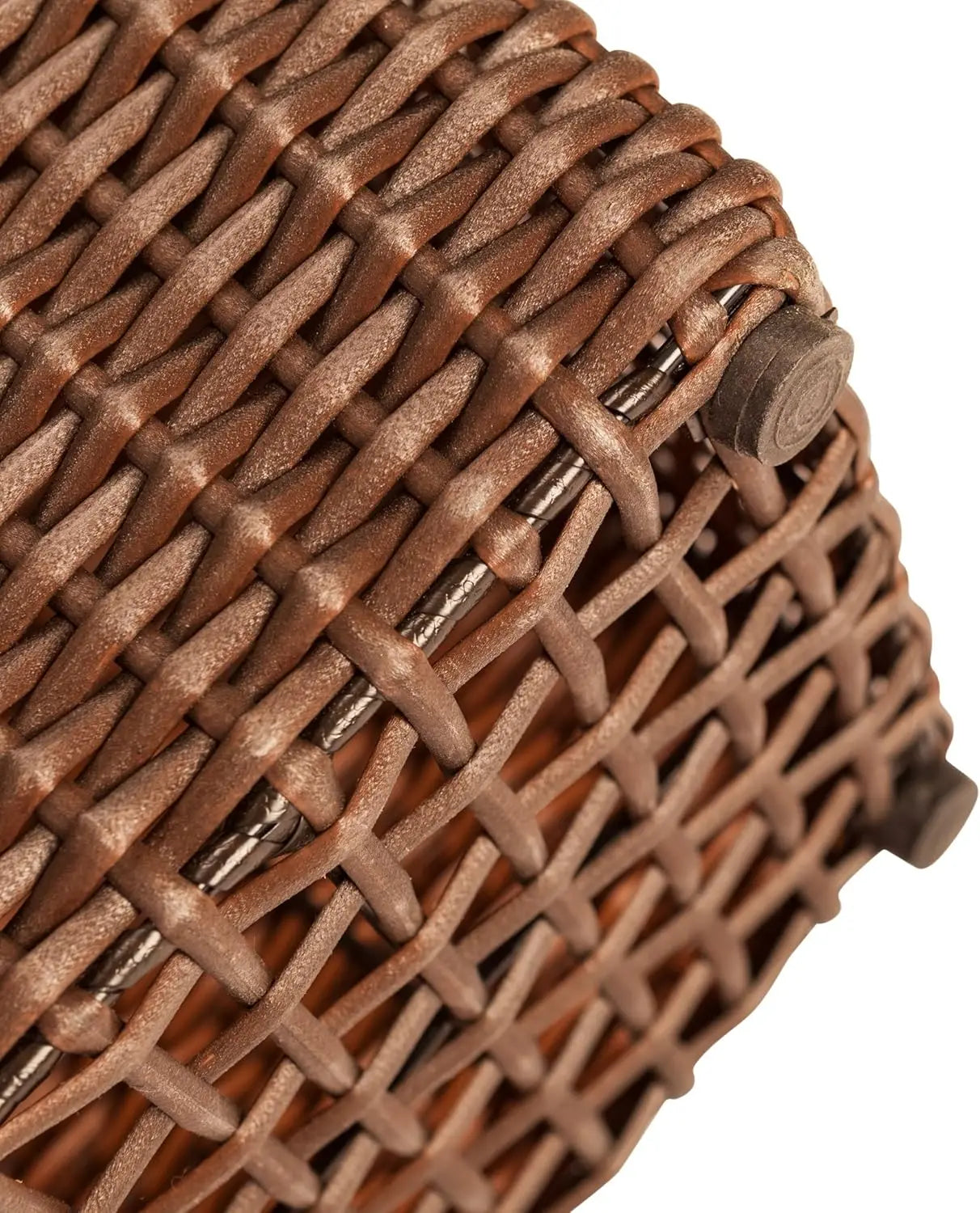 Wicker All Weather Planter Set with Liners for Outdoor Herb Garden Mocha Pack of 2