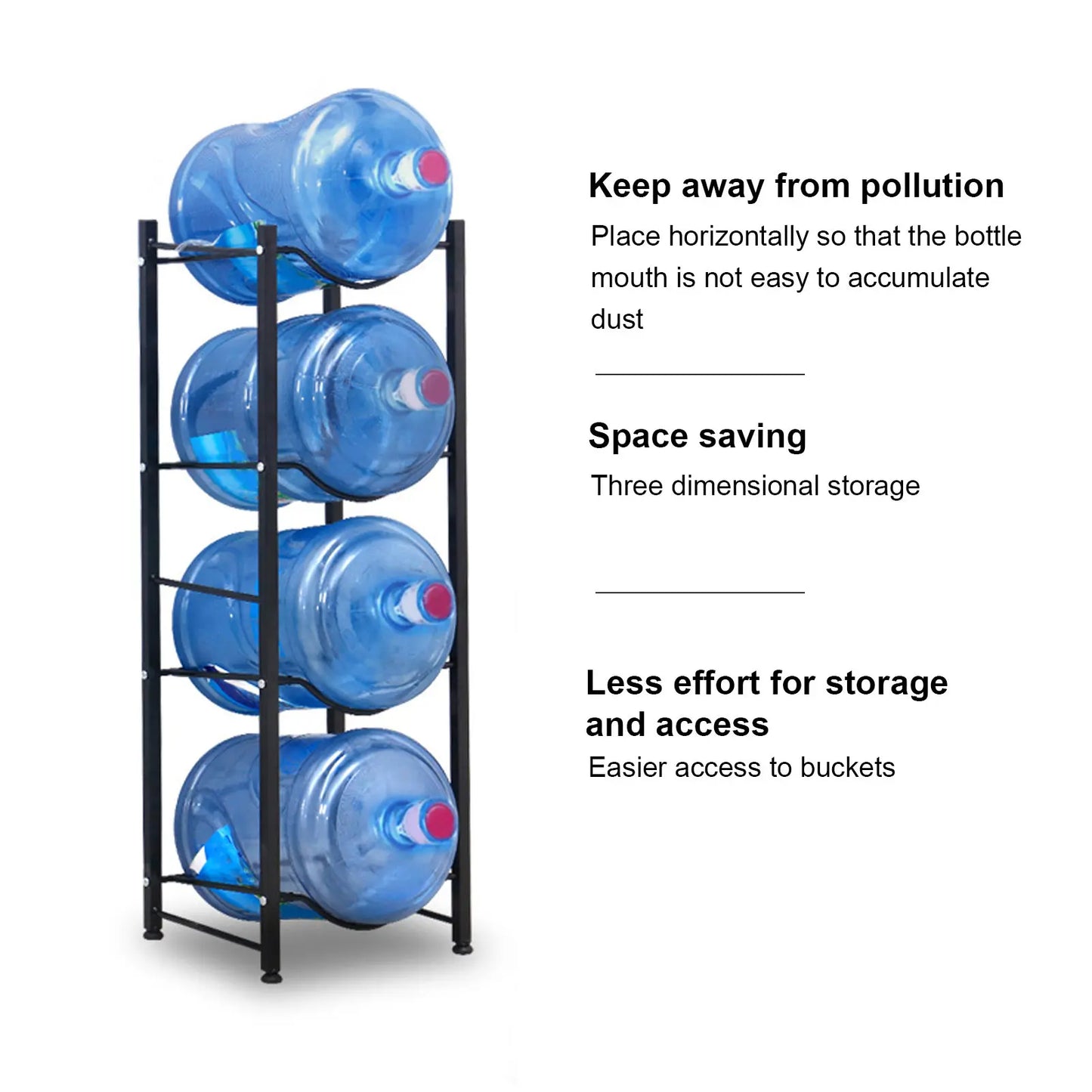 Water Cooler Jug Holder Easy Assembly Water Bottle Dispenser Stand4 Tier Rust Proof for Home