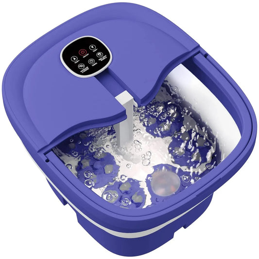 2023 Upgrade Collapsible Electric Foot Spa with Heat and Shiatsu Massage Balls
