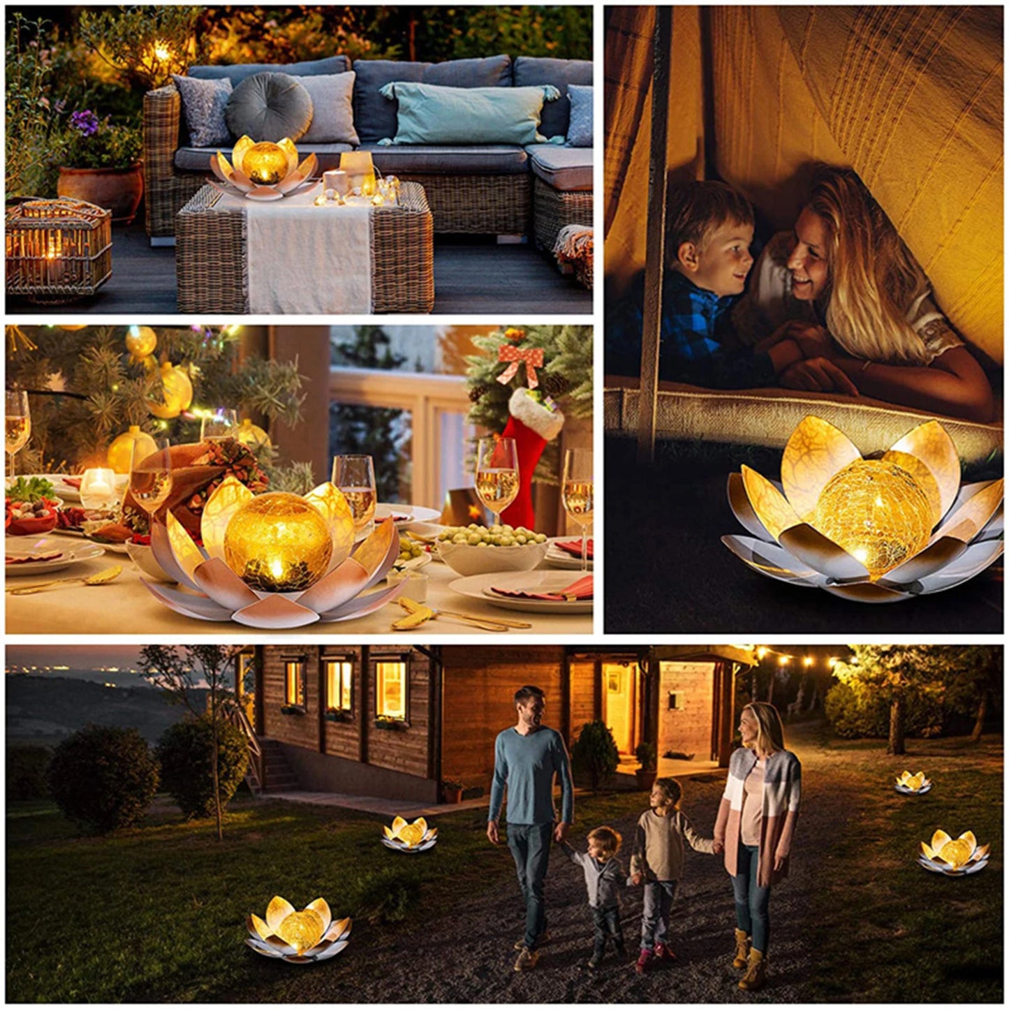 LED Solar Lotus Floating Flower Light Waterproof Garden