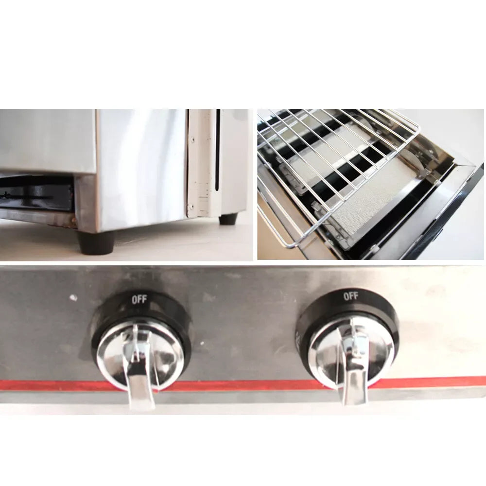 Portable 2 Burner Stainless Steel LPG Tabletop Grill