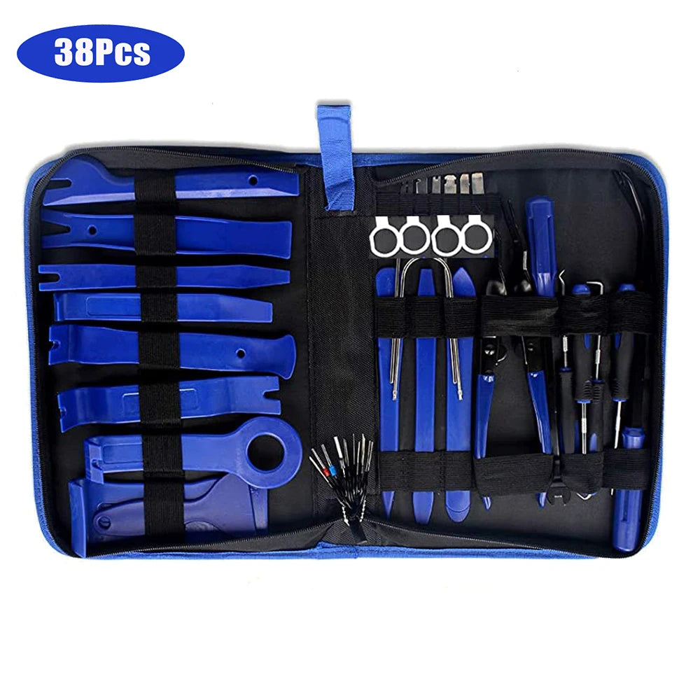 JOIGVFN 38Pcs Car Interior Trim Removal Tool Kit Plastic Panel Clip Puller Set Tools