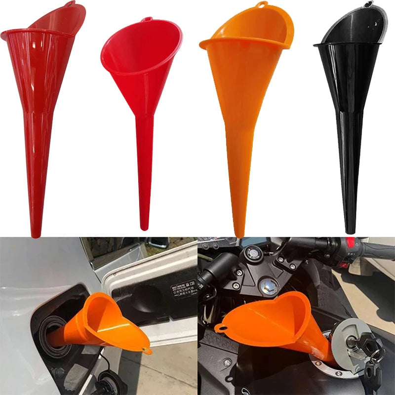Car Refueling Multi Function Longer Stem Plastic Funnel Gasoline Engine Oil Additive for Motorcycle and Auto Accessories