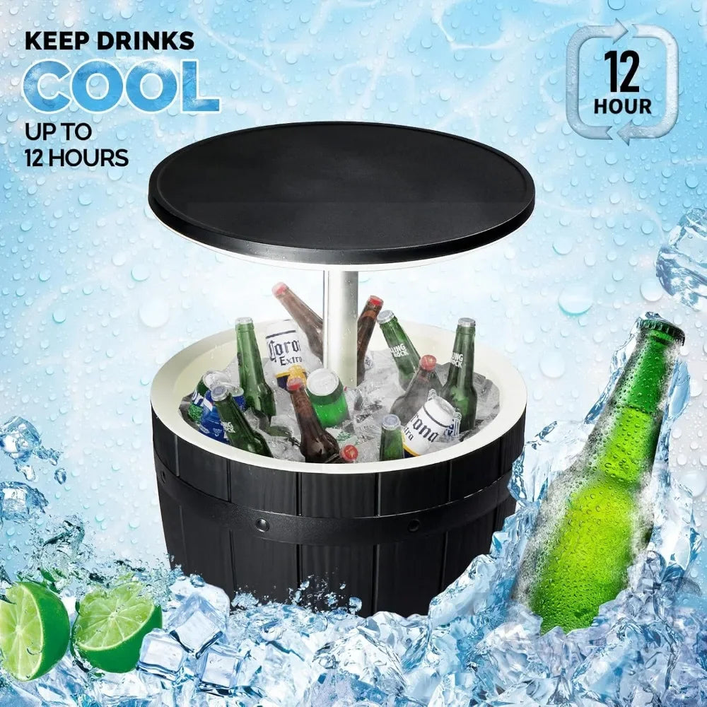 Outdoor Cooler Side Table With 10 Gallon Ice Cooler